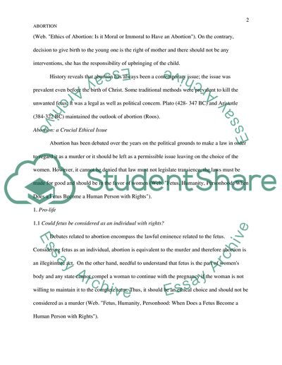 Abortion: A Contemporary Moral Issue