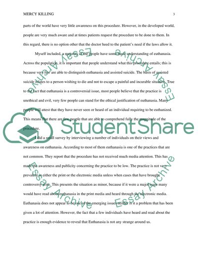 What is about mercy killing