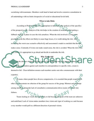 Primal Leadership and Self-Aware Team