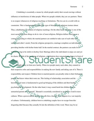 Cohabitation vs. Marriage