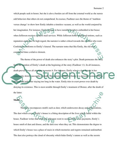 Rose for emiley written by william faulkner