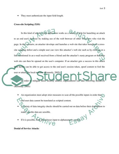 Denial of Service Attacks (DoSs)