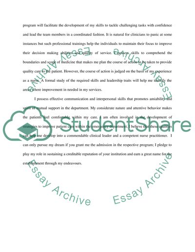 Application statement for leadership program course