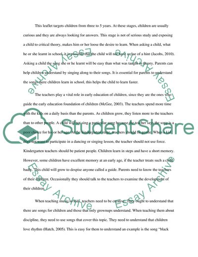 Creativity in music and children learning in 3-5 years