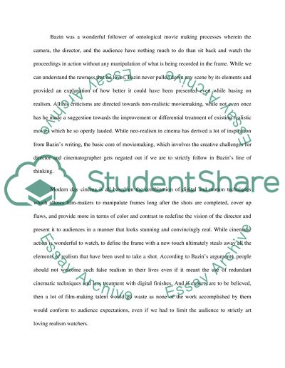 Bazins View on Realism and Battleship Potemkin