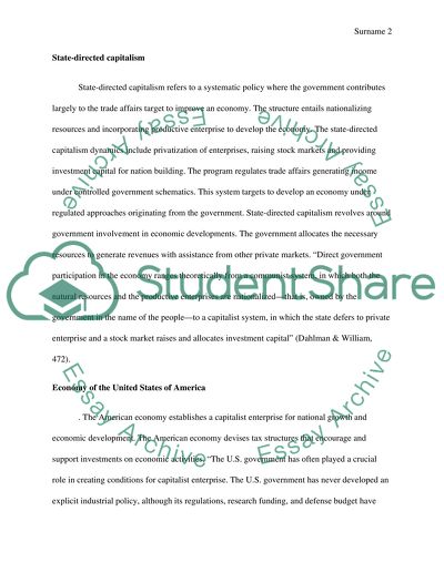 Differentiate laissez-faire capitalism from state-directed capitalism