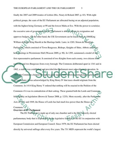 The European Parliament and the UK Parliament
