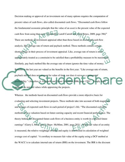 Discounted Cash Flow Techniques