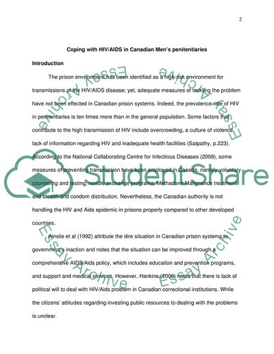 Coping with HIV/AIDS in Canadian Mens Penitentiaries