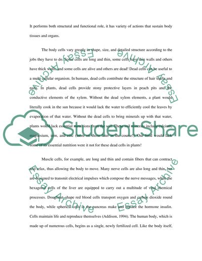 Topic: Cell The Basic Unit of Life