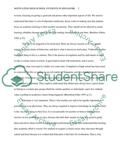 Motivating High School Students in Singapore