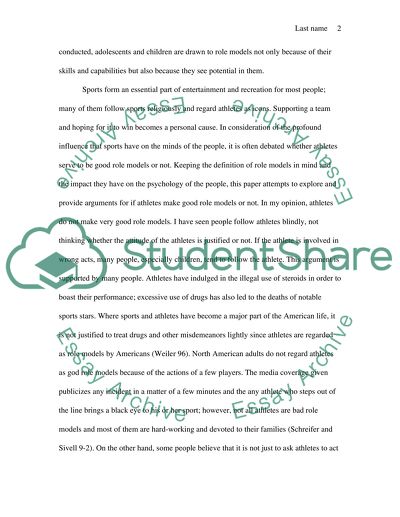 Athletes being role models