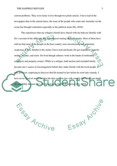 Concept of Survival and Struggle in The Happiest Refugee by Ahn Do