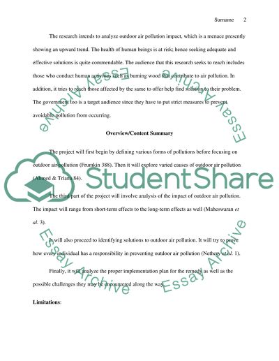 The Impact of Outdoor Air Pollution