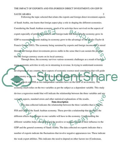The Impact of Exports and Foreign Direct Investment on GDP in Saudi Arabia