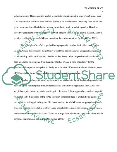 Opportunities and challenges by multi-national companies in setting an appropriate transfer price