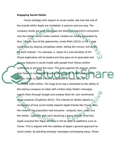 Aspects of ITunes Marketing Strategy