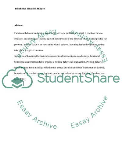 Functional Behaviour Analysis educ6162