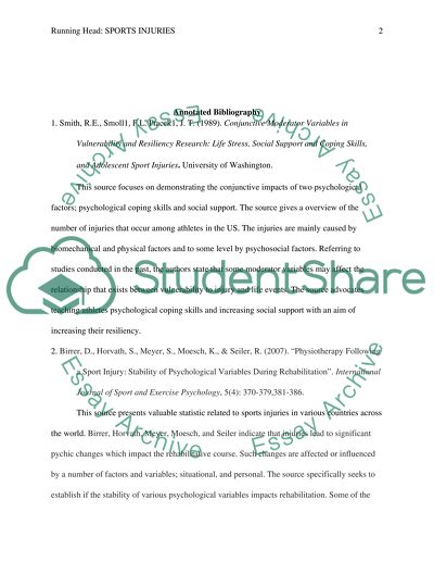 Annotated Bibliograpgy