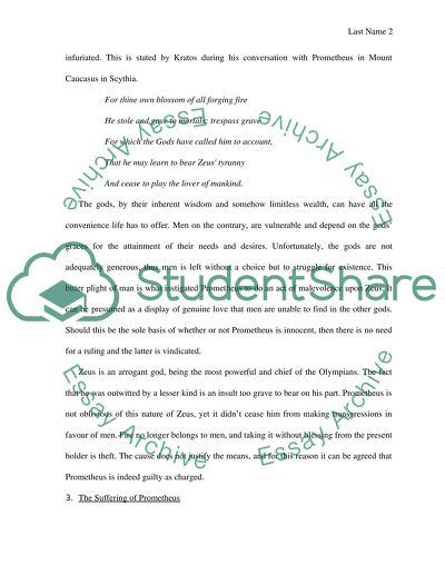 The Suffering of Prometheus and Encounters with Zeus