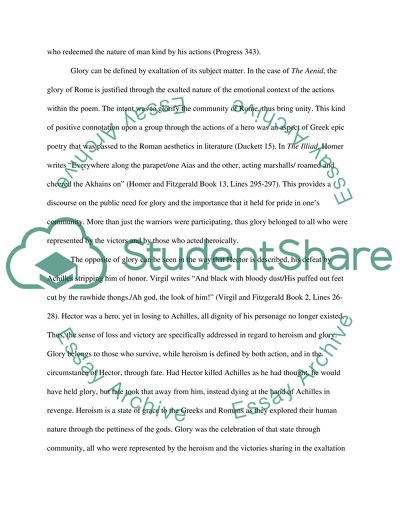 Importance of heroism and glory in the Iliad and in the Aeneid