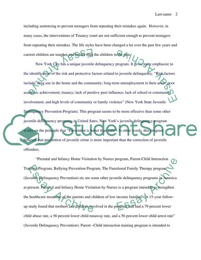 Juvenile Delinquency Programs in United States