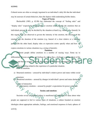 Social and Cultural Norms Determine Emotions that Are Used in Certain Situations
