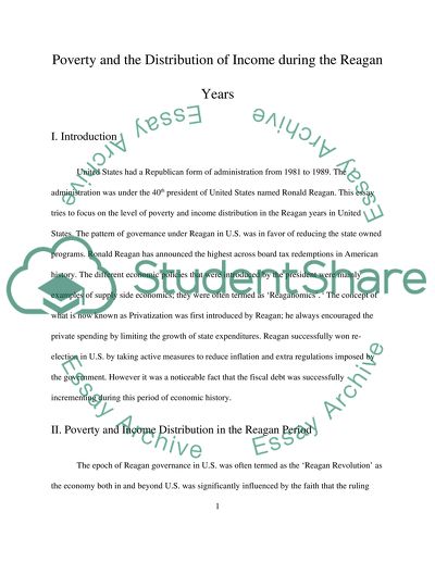 Poverty and the Distribution of Income During the Reagan Years