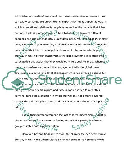 International monetary and finance structure