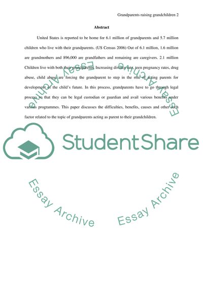 Grandparents raising their Grandchildren: Key findings in the United States