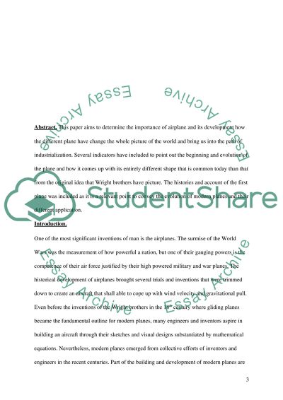 The Importance of Airplane Evolution