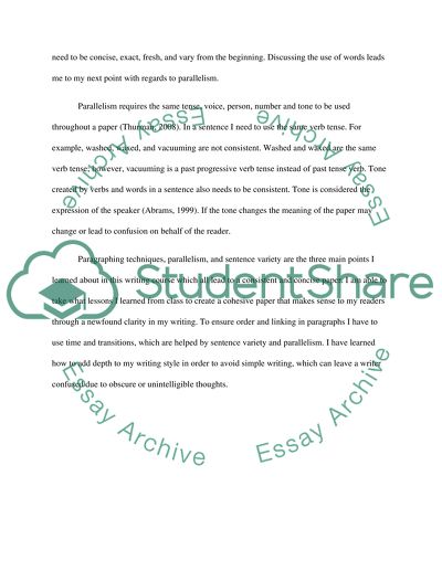 Consistency, Parallelism, and Sentence Variety are Valuable Techniques