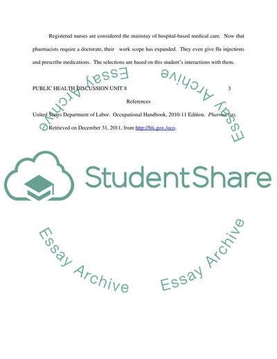 Public Health Discussion unit 8