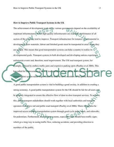 How can public transport systems be improved in the uk