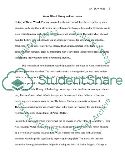 Water Wheel: History and Mechanism