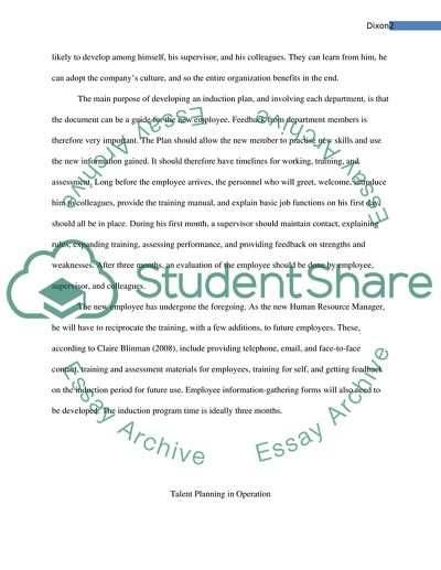 Talent Planning in Operation of Business