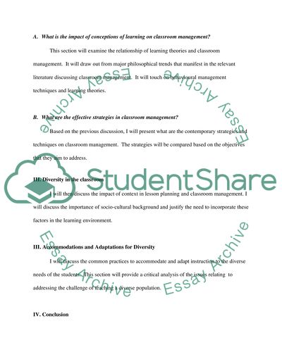 Classroom Management and Discipline for Diverse Student Population