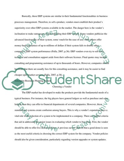 Enterprise Resource Planning System