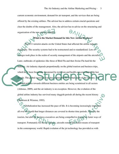 The Air Industry and the Airline Marketing and Pricing