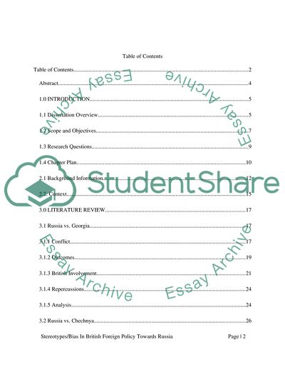 Role of Stereotypes in British Foreign Policy towards Russia
