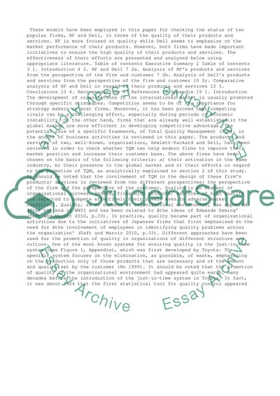 A Comparative Analysis of Dells and HPs products and services from the Perspective of the Firm and Customer