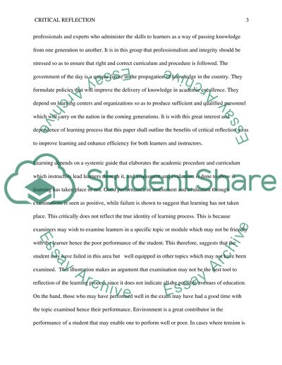 Critical Reflection of Learning