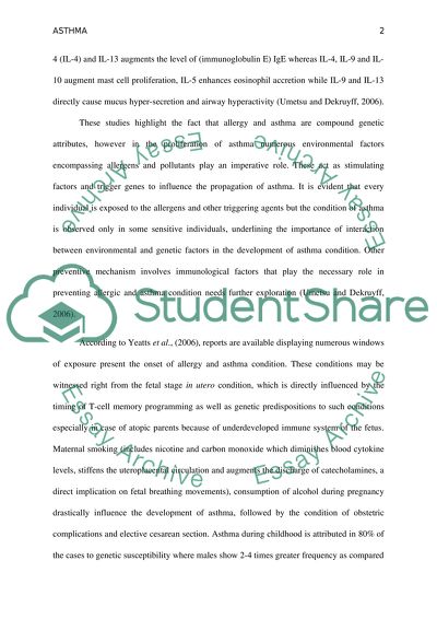 Increasing Prevalence Of Asthma And Allergic Diseases