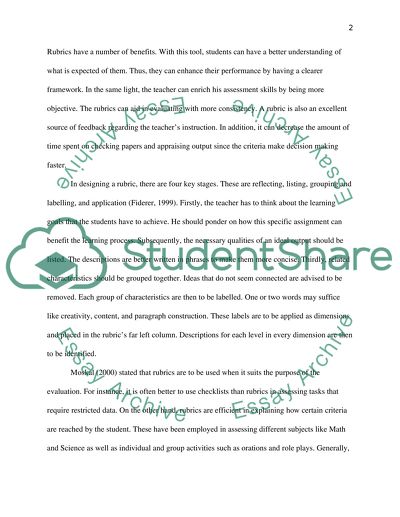 Rubric, Math and Science