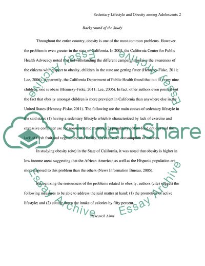 The Relationship between Sedentary Lifestyle and Obesity: an Investigation among Adolescents in California