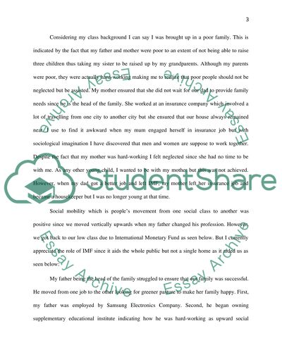 Using Sociological Imagination to Examine Me with the Aid of My Family History