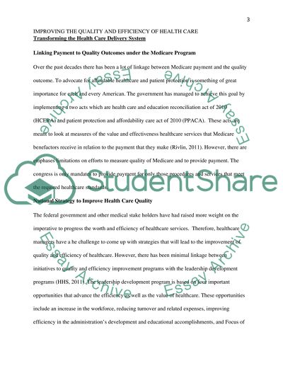 Improving the Quality and Efficiency of Health Care