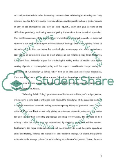 INFORMING PUBLIC POLICY