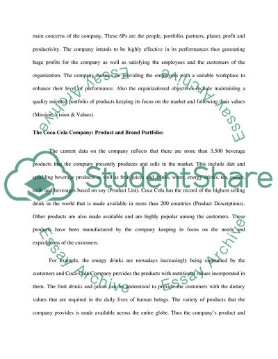 Delivery of Customer Value of Coca Cola Company