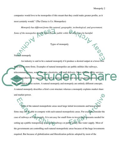 Types and Drawbacks of Monopoly